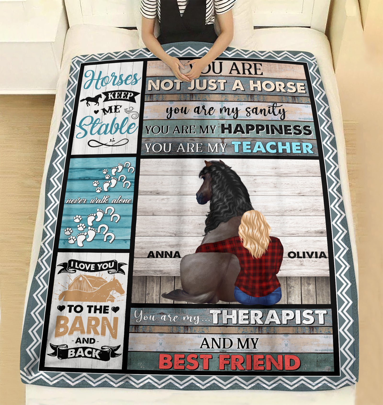 Horses Keep Me Stable, Horses And Me Best Friend Blanket - Blanket - GoDuckee
