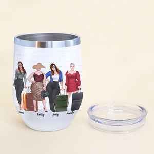 Personalized Girls Trip Wine Tumbler - The Real Housewives Of Town - Wine Tumbler - GoDuckee