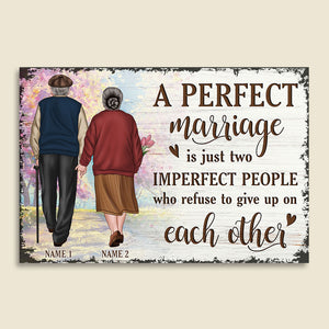 Personalized Old Couple Poster - Refuse To Give Up On Each Other - Hoding Hand - Poster & Canvas - GoDuckee