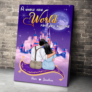 A Whole New World For You And Me Personalized Canvas Print, Couple Gift-1DNHN010323 - Poster & Canvas - GoDuckee
