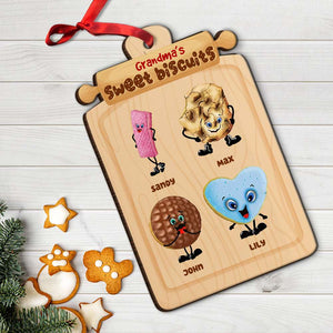 Grandma Sweet Biscuits Personalized Wood Ornament, Christmas Gift - Ornament - GoDuckee