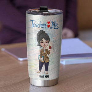Personalized Teacher Tumbler - Teaching With Flair - Teacher Life - Tumbler Cup - GoDuckee
