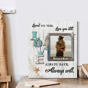 Loved You Then, Love You Still - Custom Photo 2 Layers Wood Sign - Gift For Couple - Wood Sign - GoDuckee