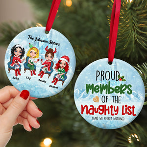 Personalized Naughty Besties Ornament, Proud Member Of The Naughty List - Ornament - GoDuckee