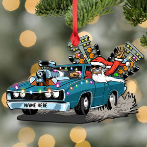 Drag Racing Hot Rod with Drag Tree Light - Personalized Christmas Ornament - Christmas Gift For Drag Racer - Ornament - GoDuckee