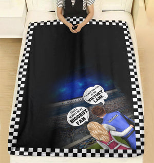 Racing Couple I'll Always Be Your Biggest Fan & Wait For You At The Victory Lane, Personalized Blanket For Racer - Blanket - GoDuckee