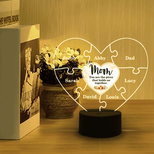 Mother Day You Are The Piece - Personalized Led Night Light - Gift For Mom - Led Night Light - GoDuckee
