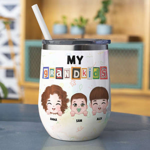 My Grandkids, Personalized Tumbler, Gift For Grandkids - Wine Tumbler - GoDuckee