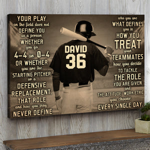 Personalized Baseball Poster - Your Play On The Field Does Not Define You As A Person - Poster & Canvas - GoDuckee