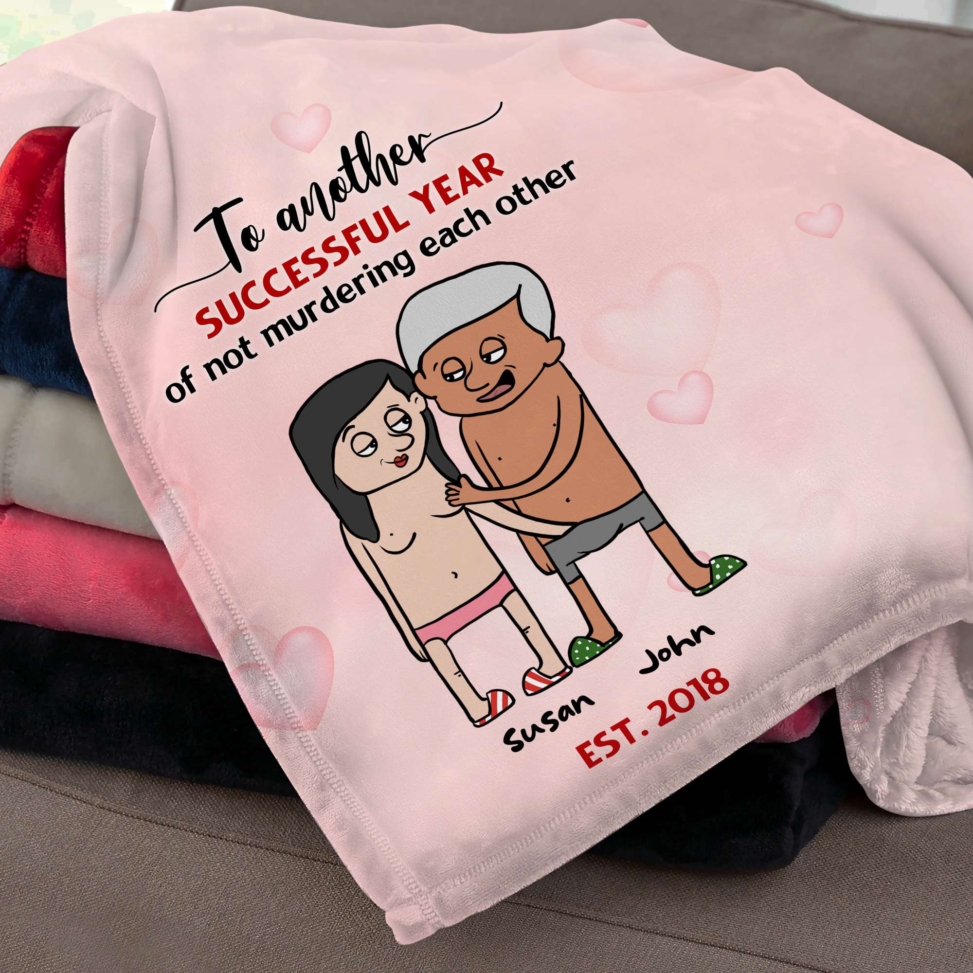 To Another Successful Year Personalized Couple Blanket, Gift For Couple - Blanket - GoDuckee