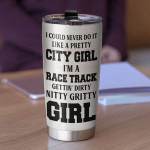 Personalized Racing Girl Tumbler - Just A Girl Living That Dirt Track Life - Tumbler Cup - GoDuckee