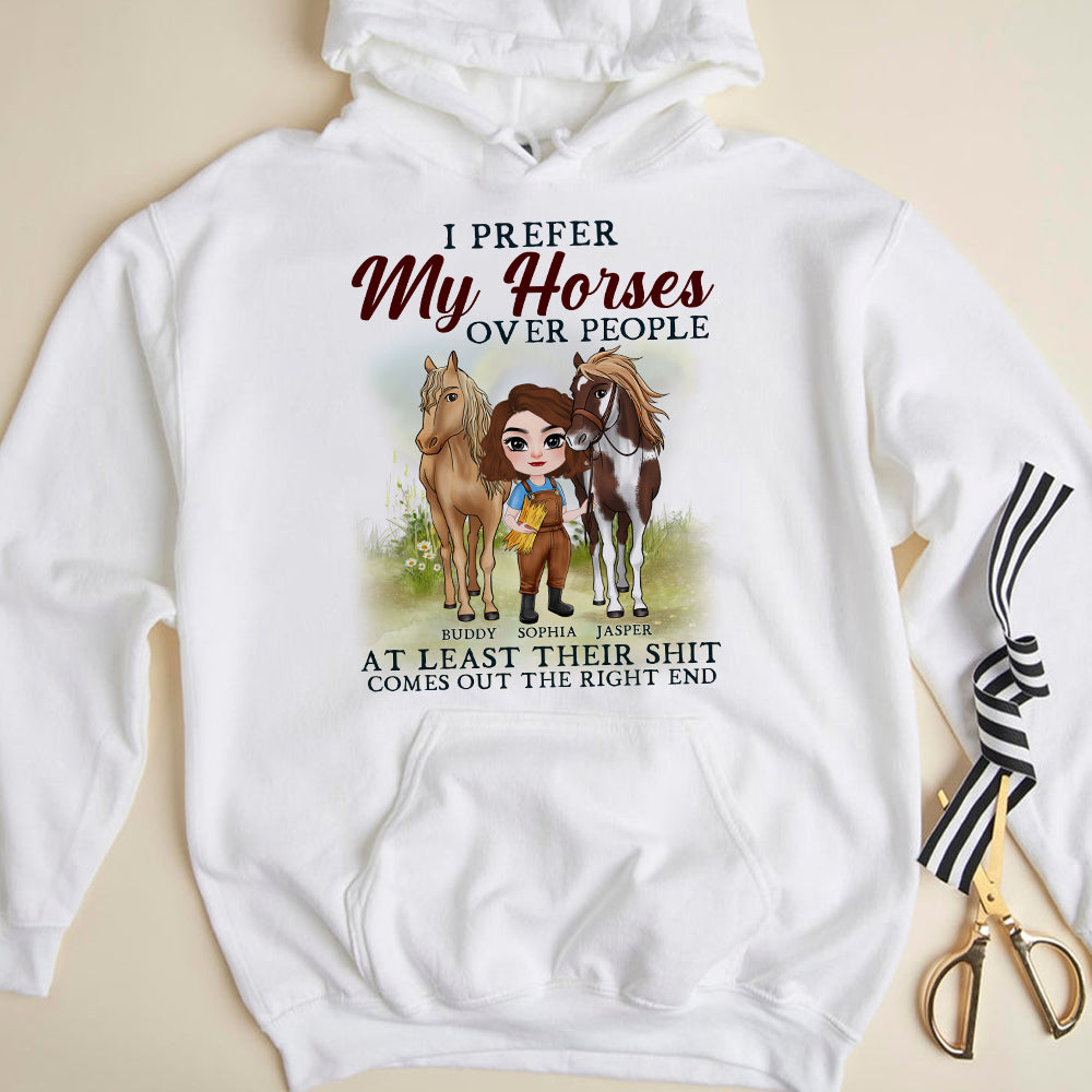 I Prefer My Horses Over People, Bestfriend Horses T-shirt Hoodie Sweatshirt - Shirts - GoDuckee