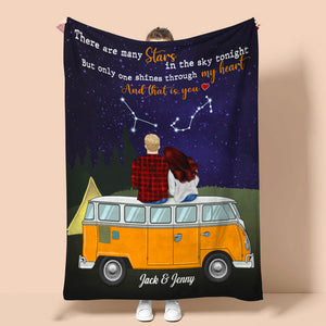Personalized Camping Zodiac Couple Blanket - There Are Many Stars - Blanket - GoDuckee