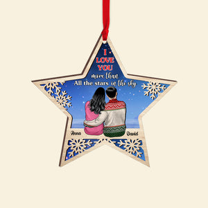 I Love You More Than All The Stars In The Sky Personalized Couple Ornament, Christmas Tree Decor - Ornament - GoDuckee