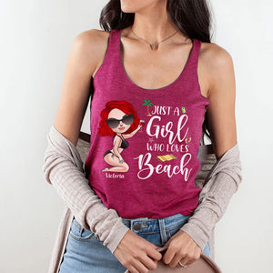 Just A Girl Who Loves Beach Personalized Beach Girl Shirts, Gift For Girls - Shirts - GoDuckee