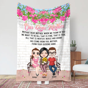 Anniversary Mother's Day, Mother & Children Personalized Blanket - Blanket - GoDuckee