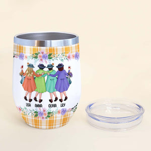 Apparently We're Trouble When We're Together Who Knew, Personalized Old Friends Wine Tumbler - Wine Tumbler - GoDuckee