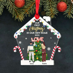 Our First Christmas In Our New Home,Personalized Couple Acrylic Custom Shape Ornament, Christmas Gift - Ornament - GoDuckee