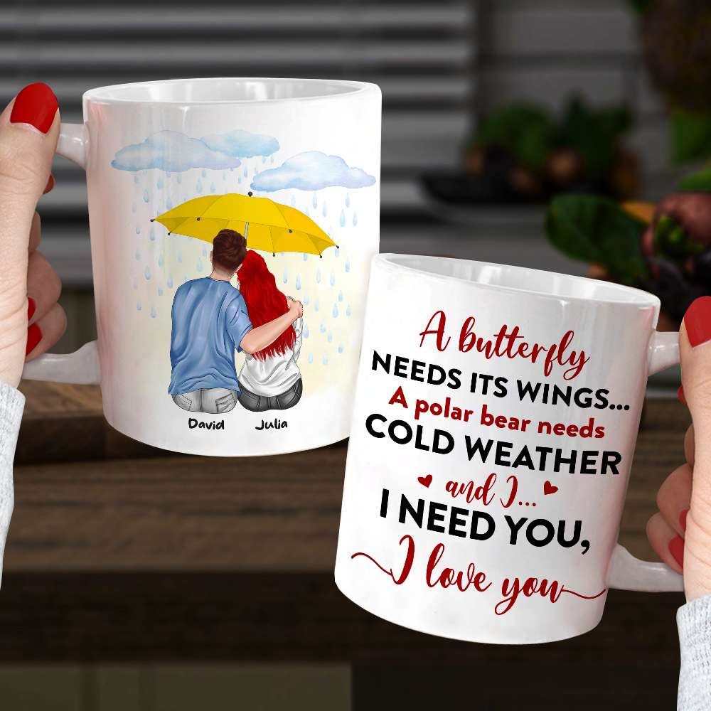 A Butterfly Needs Its Wings I Need You Personalized Couple Mug, Gift For Couple - Coffee Mug - GoDuckee