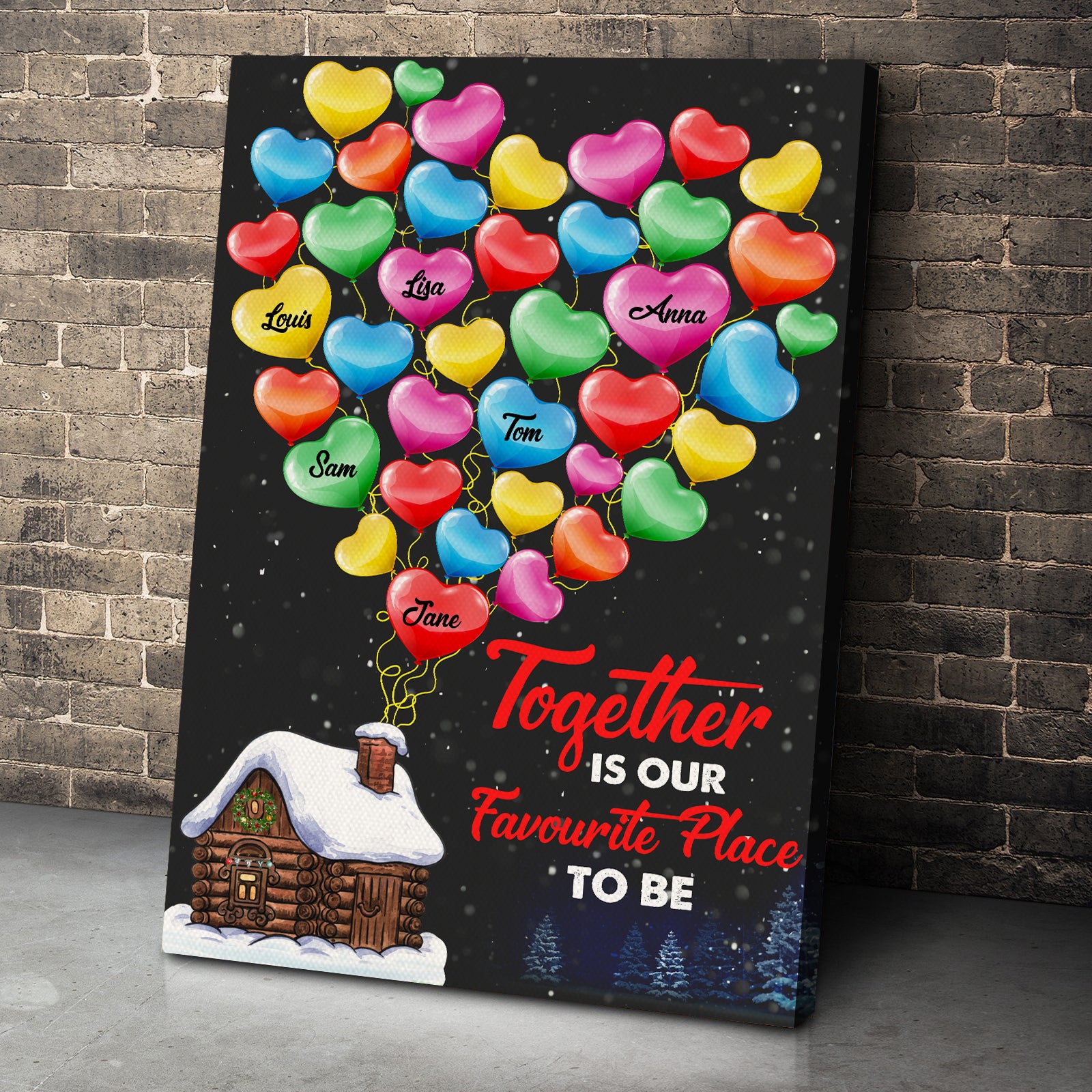 Together Is Our Favorite Place To Be Personalized Canvas Print, Gift For Family - Poster & Canvas - GoDuckee