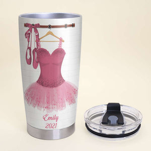 Personalized Ballet Dancing Girl Tumbler - Don't Ever Give Up Your Dreams - Tumbler Cup - GoDuckee