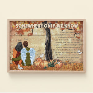 Personalized Autumn Couple Canvas Print, Somewhere Only We Know - Poster & Canvas - GoDuckee