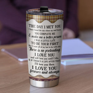 Personalized Cowboy Couple Tumbler Cup - I Look At Everyday With You As A Gift - Couple Shoulder to Shoulder - Tumbler Cup - GoDuckee