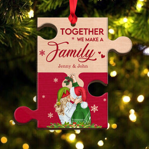 Together We Make A Family, Personalized Couple Acrylic Shape Onarment, Christmas Gift - Ornament - GoDuckee