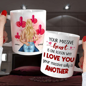 Your Massive Heart Is One Reason Why I Love You Personalized Couple Mug, Gift For Couple - Coffee Mug - GoDuckee