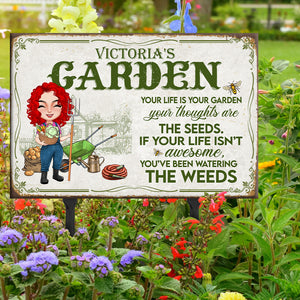Gardening Your Life Is Your Garden - Personalized Metal Sign - Metal Wall Art - GoDuckee