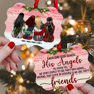 Each Day God sends His Angels, Friends - Personalized Friend Sister Benelux Ornament - Best Gift For Soul Sisters - Ornament - GoDuckee