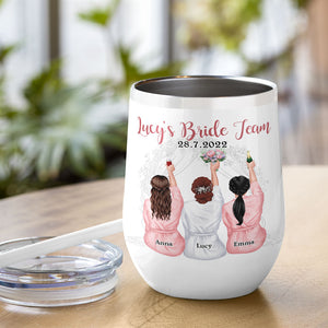 Fate Brought Us Together To Be Sisters By Heart Personalized Bridesmaid Tumbler Cup, Gift For Sisters, Friends - Wine Tumbler - GoDuckee