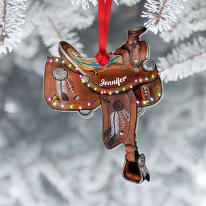 Horse Saddle, Personalized Ornament, Christmas Gift For Horse Lovers - Ornament - GoDuckee