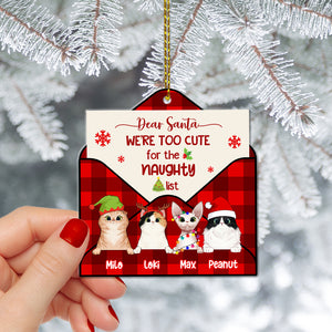 Dear Santa, We're Too Cute For The Naughty List, Personalized Acrylic Ornament, Christmas Gift For Cat Lovers - Ornament - GoDuckee