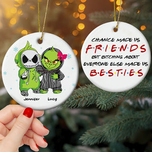 Chance Made Us Friends, Personalized Ceramic Ornament, Christmas Gift For Besties - Ornament - GoDuckee