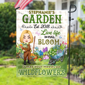 Live Life In Full Bloom Personalized Gardening Flag, Gift For Gardening Lovers - Flag - GoDuckee