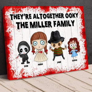 They Are All Together Ooky Personalized Halloween Canvas Print, Gift For Family - Poster & Canvas - GoDuckee