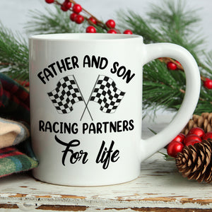 Father And Son Racing Partners For Life Personalized Mug, Gift For Family - Coffee Mug - GoDuckee