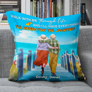 Walk With Me Through Life - Personalized Pillow - Gift For Couple - Pillow - GoDuckee