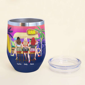 Dear Best Friend You're Stupid You Fail, Personalized Wine Tumbler, Girls Bar Time, Birthday Gift For Besties - Wine Tumbler - GoDuckee