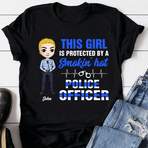 Police Wife This Girl Is Protected By A Smokin' Hot Police Officer - Personalized Shirts - Shirts - GoDuckee