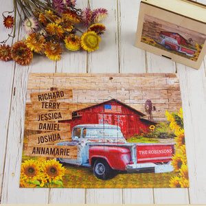 Family Farm Personalized Wood Puzzle - Wood Sign - GoDuckee
