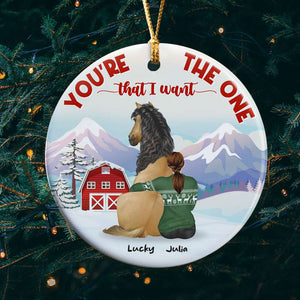 Horse You're The One That I Want, Personalized Ceramic Ornament - Ornament - GoDuckee
