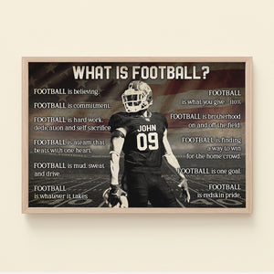 What Is Football, Custom Name & Number With Vintage Looking Wall Art Print - Poster & Canvas - GoDuckee