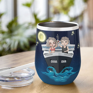 Personalized Cruising Couple Wine Tumbler - Making Memories For A Life One Port At A Time - Wine Tumbler - GoDuckee