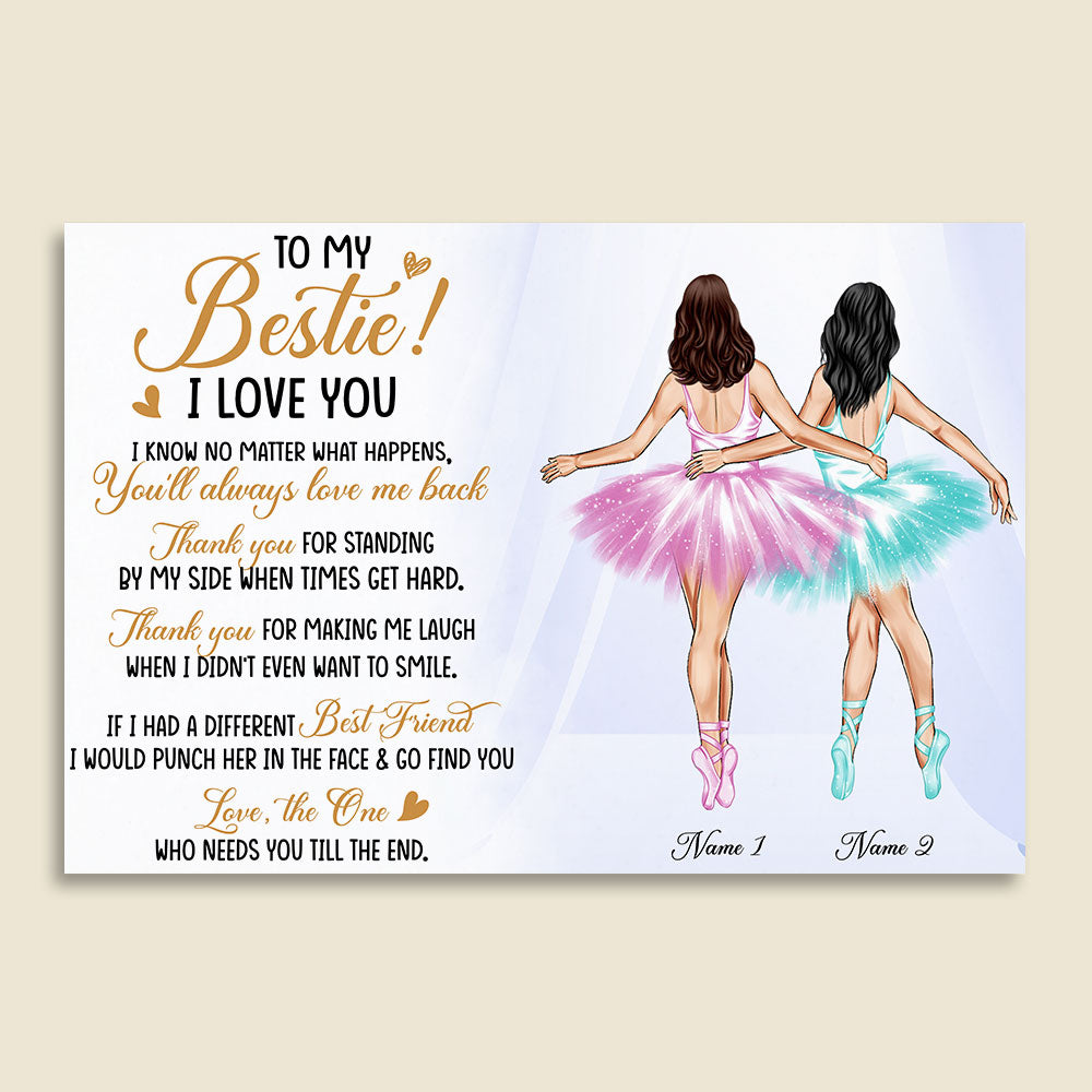 Personalized Ballerina Bestie Canvas Prints - To My Bestie I Love You - Poster & Canvas - GoDuckee