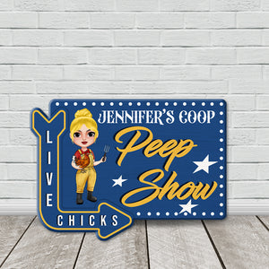 Live Chicks-Peep Show Personalized Poultry Farming Layer Wood Art - Wood Sign - GoDuckee