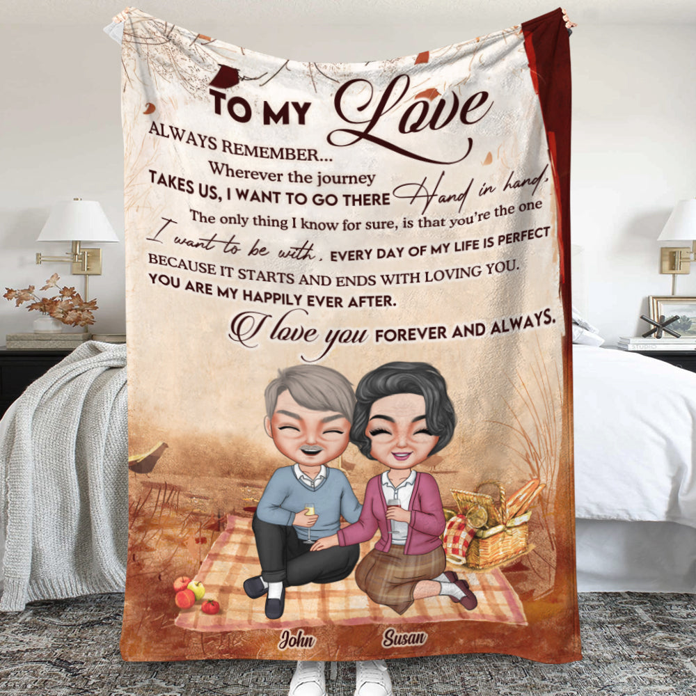 I Love You Forever And Always, Hand In Hand Couple Valentine Happy Day Blanket - Blanket - GoDuckee