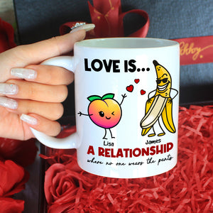 Love Is Where No One Where The Pants Personalized Mug, Funny Couple Gift - Coffee Mug - GoDuckee