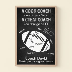 A Great Coach Can Change A Life, Personalized Football Canvas Print, Gift For Coach - Poster & Canvas - GoDuckee